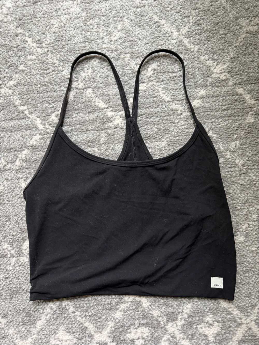 Vuori AllTheFeels Tank Black Racerback Bra Size L VW1098